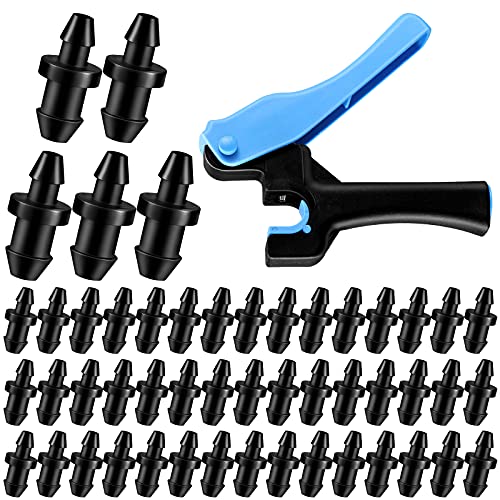Honoson 51 Pcs Drip Irrigation Hole Punch Tool Set, Drip Irrigation Punch Tool 50 Pcs 1/4 Inch Goof Plugs for Outdoor Garden Lawn Pipe System Hose Tubing(Fresh Style)