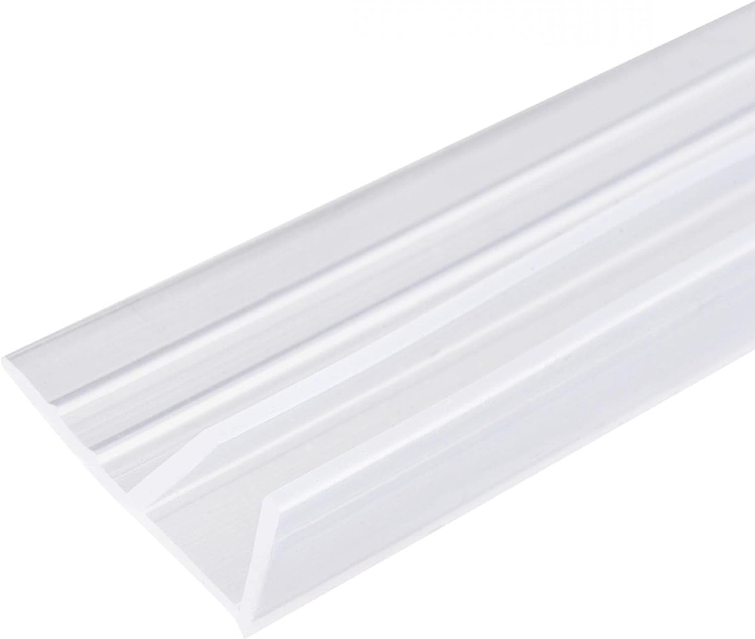 MACHSWON Frameless Glass Shower Door Sweep for 0.31inch(8mm) Glass, F Shape Door Bottom Side Seal Strip with 11mm Drip Rail - Image 4