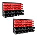 Produktbild 64tlg Stapelboxen Wandregal Set Werkstatt Lager Schraubenbox Werkstattregal Lagerregal Box Sortimentskasten Regal Regalsystem Steckregal