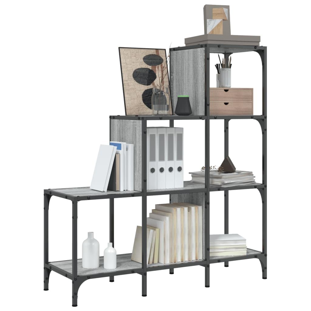 Hothingwell Sonoma Regał Szary 92x30x102 cm Drewno Inżynieria i Metal