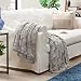 Chanasya Fur Throw Blanket for Bed Couch Chair Daybed - Soft Wave Embossed Pattern - Warm Elegant Cozy Fuzzy Fluffy Faux Fur Plush Suitable for Fall Winter Summer Spring (50" x 65") - Grey Blanket