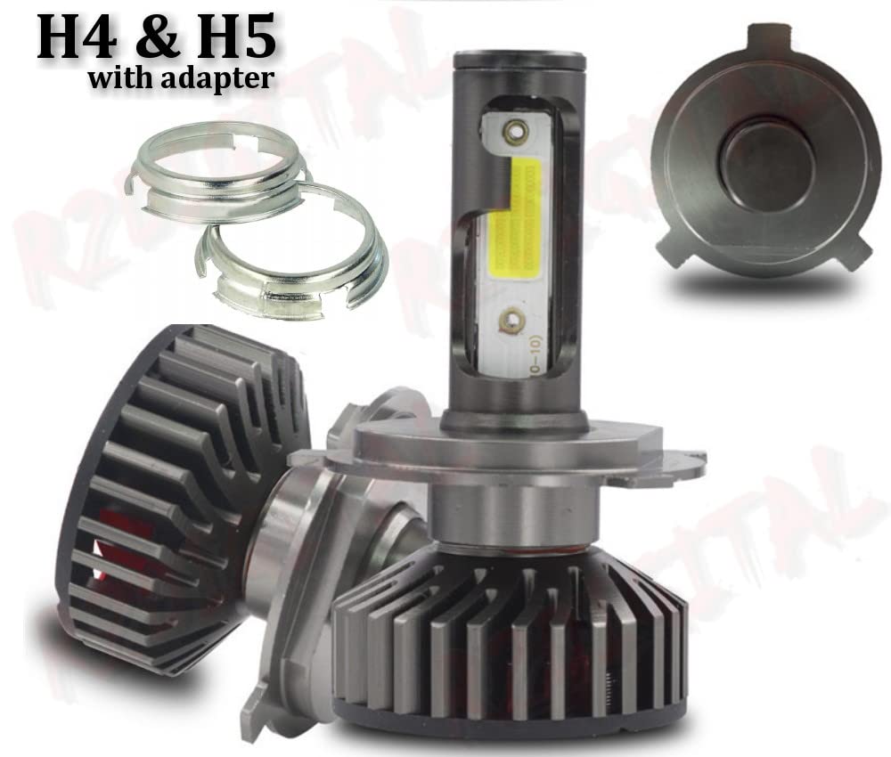 Lampade auto Led 4300K H4 H5 14000lm Bianco lunare, Lampade auto R2 G40 ottime per auto epoca, Lampade auto LUCI DOPPIA LUMINOSITA' ABBAGLIANTI e ANABBAGLIANTI (H4 4300)