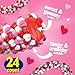 NERDS Rope Valentine Candy, Sweet and Sour Candy, Individually Wrapped, Valentine's Day Pink, White, and Red Rope Colorful Candy, 0.92oz, Pack of 24