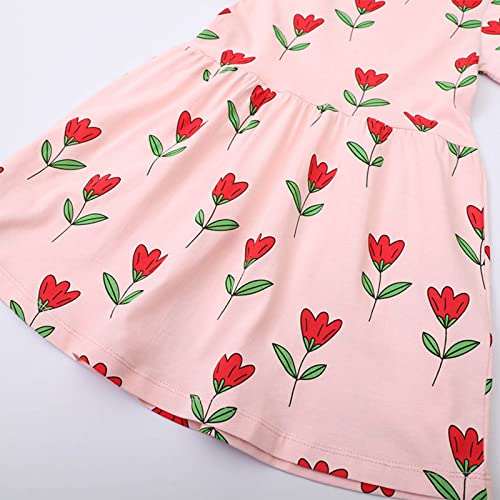 Toddler Girls Clothes Cotton Casual Pattern Print Short Sleeve Dress Casual Spring Summer Girls Dress3