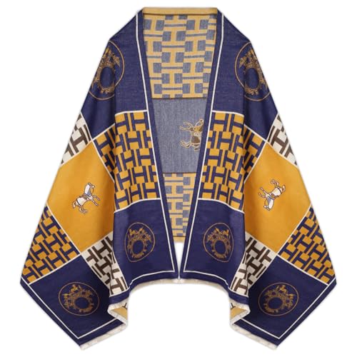 EXTREE Pashmina Silk Shawl Wrap for Women Abx-Black