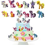 【Hochwertiges Material】 Einhorn-Tortenaufleger aus hochwertigem Kunststoff, leuchtende Farben, ungiftig, sicher und nicht essbar, für Kinder geeignet. waschbar und wiederverwendbar.