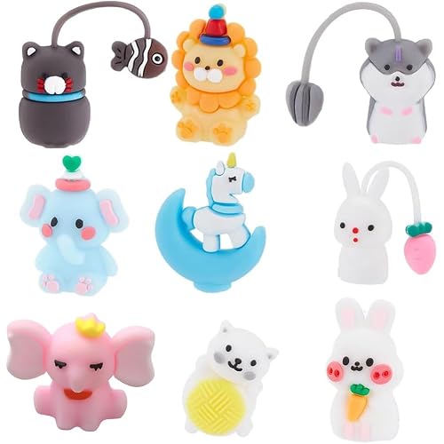 SUNNYCLUE 1 Box 9 Styles 18Pcs Animal Pencil Caps Cute
