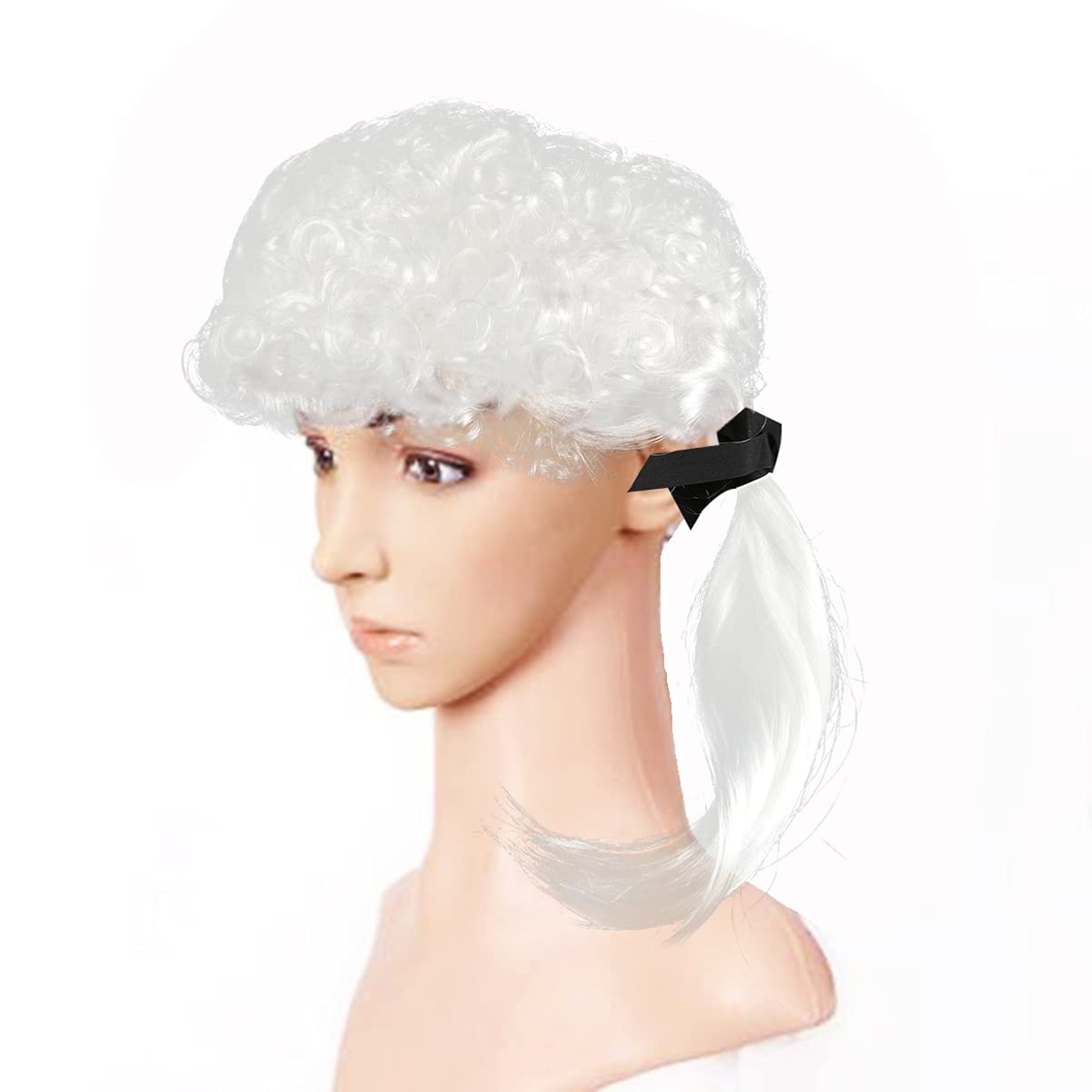 TOYANDONA Baby Clothes White Wig Curly Hair Gentleman Lawyer Wig Costume Cosplay Accessory for Adults and Children (White) Bride Robe - Image 2