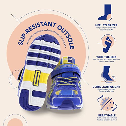 Tsukihoshi 3570 Storm Strap-Closure Machine-Washable Baby Sneaker Shoe With Wide Toe Box And Slip-Resistant, Non-Marking Outsole - Royal/Gold, 6 Toddler (1-4 Years) #TOP4