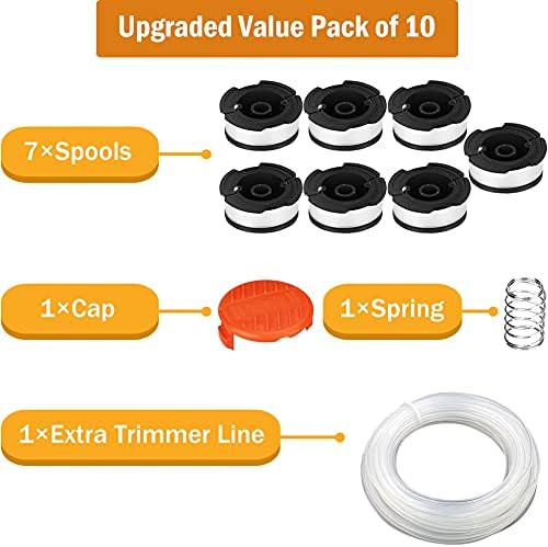 String Trimmer Spool compatible with Black and Decker A6485 A6481 Grass Trimmers Line, 7 Pack 30ft 0.065in. Auto-Feed Spool Replacement, String Trimmer Parts, Includes Extra 50ft Grass Trimmer Wire