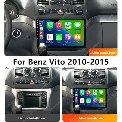 Navegación GPS de coche Android 14 para Benz Vito 2010-2015 con pantalla de 9 pulgadas 3
