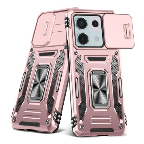 YULNCUZ �Ή� Redmi Note 13 Pro 5G �p�� �P�[�X �����O�t�� �X���C�h���J�����J�o�[ �ϏՌ� �X�^���h�@�\ �ԍڃz���_�[ �����Y�ی� �Ή� Xiaomi Poco X6 5G �p�� �X�}�z�P�[�X PC TPU�o���p�[ �h�o �l�C