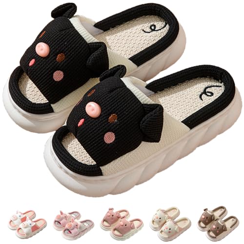 Jfxgjuv Pig Slippers, Cute Pig Slides for Women Cute Pig Cartoon Animal House Slippers Non-Slip Open Toe Thick Sole Beach Pool Shower Shoes Bathroom Sandals