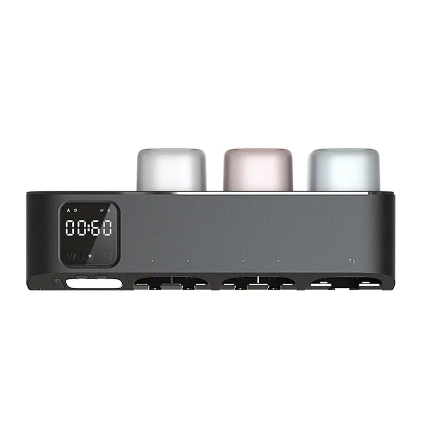 Esterilizador de cepillos de Dientes, Soporte para cepillos de Dientes para baño montado en la Pared, con función de desinfección UV Adecuado para baños domésticos,Black