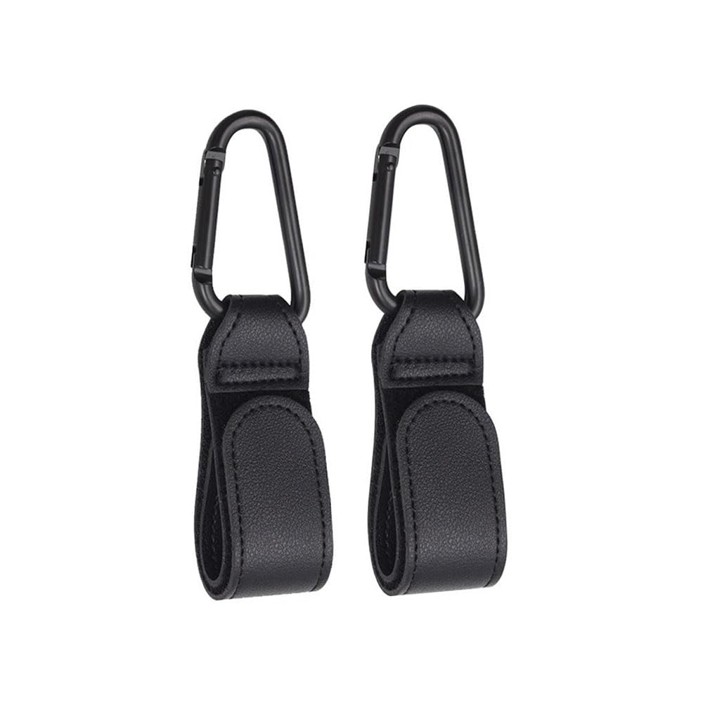 Kinderwagen Haken,2 PCS Kinderwagen Taschenhalter aus Leder