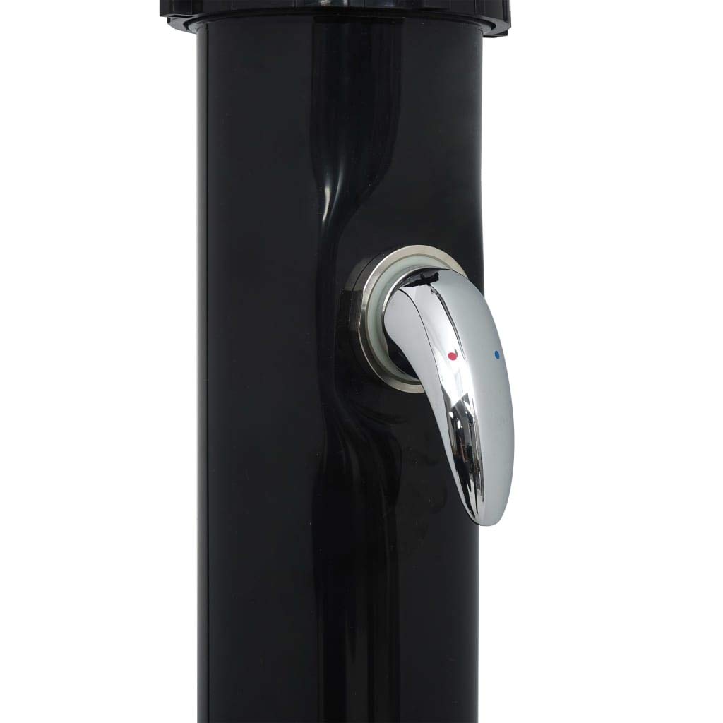 Mangloder - Doccia solare nera, 220 cm, 20 l, in PVC, per piscina e giardino, con scaldabagno solare, collegamento al tubo da giardino standard, per uso estivo e all'aperto