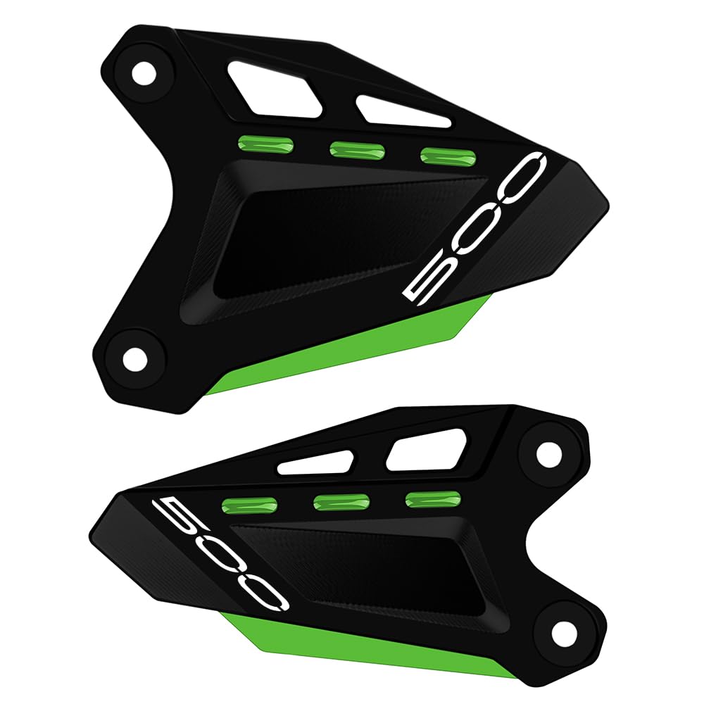 Modeer Per Kawasaki Ninja 400 Z400 2018-2024 | Ninja 500 Z500 2024 Moto CNC Poggiapiede Pedale Protettore Poggiapiede Piastre per Talloni Copertura di Protezione Accessori (z500-nero/verde)