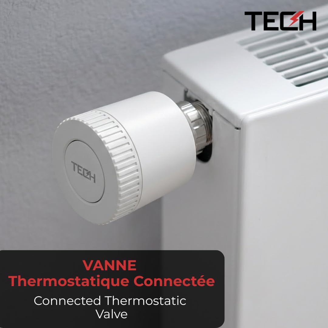 TECH Zigbee WiFi podłączony zawór termostatyczny do podgrzewacza wody - inteligentne sterowanie za pomocą aplikacji - wykrywanie otwartych okien - kompatybilny z Alexa Google - kwalifikujący się Prime