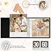 Lanpn Photo Album Scrapbook 12x12, Linen Cover Wreath Design Top Load 3 Ring Folder Binder Photobook Photo Book 12 x 12 inch with 30 Plastic Sleeves 60 Pages Beige