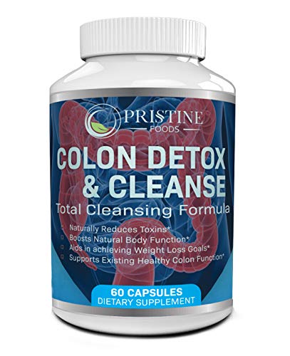 Pristine Foods Colon Detox Supports, Colon Cleanse,Colon Detox,Healthy Bowel Movement with Psyllium Husk, Cascara Sagrada, Calcium Alfalfa, Oat & Goldenseal Laxative Supports Weight Management 60 Caps
