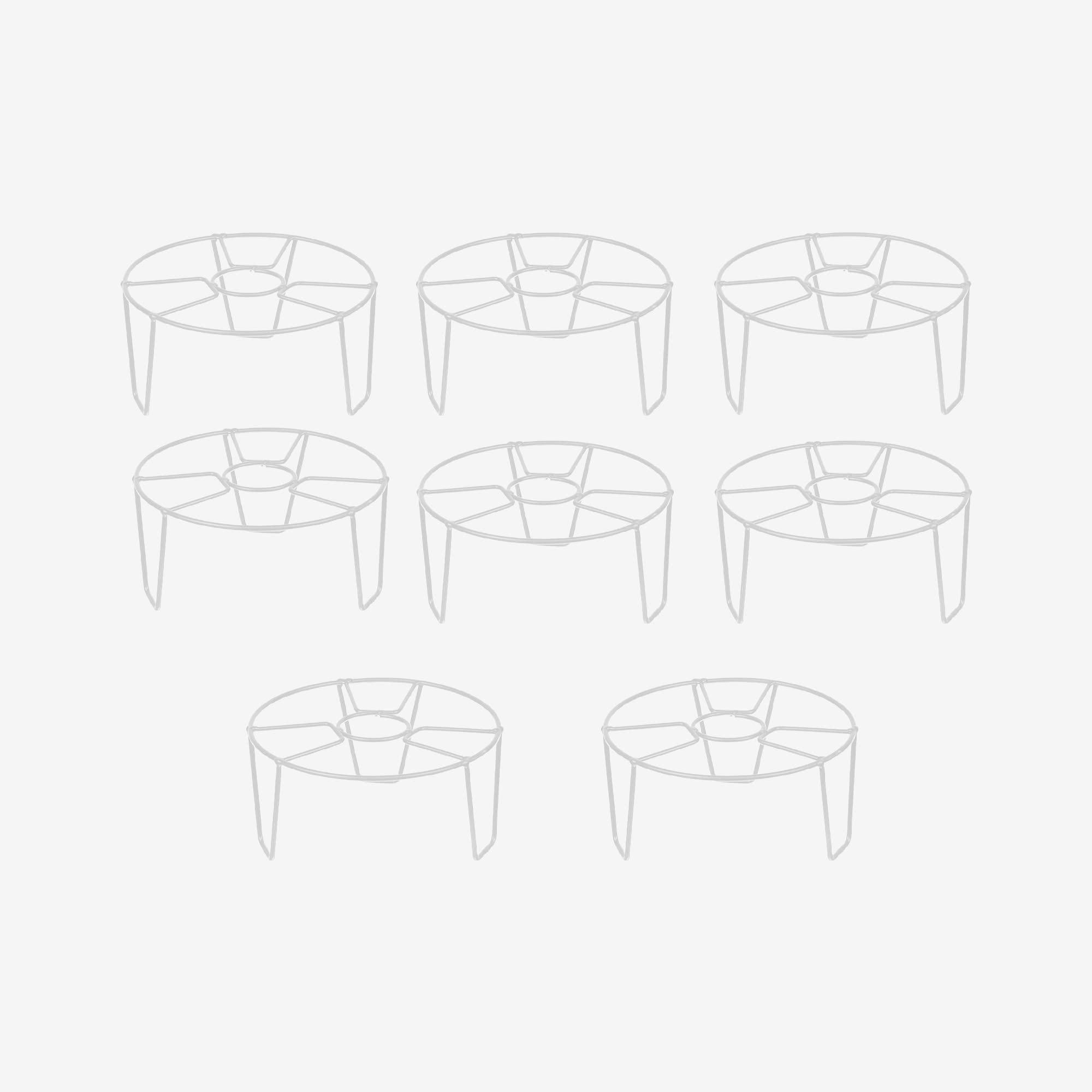 NAYRA White Color Strong Three Design Legs Metal Round stands For Plant Pot Flower Pot Round Stand For Planter indoor and Outdoor (round stand) (SET OF 8) (B0BHYD36D8) Amazon Price History, Amazon Price Tracker