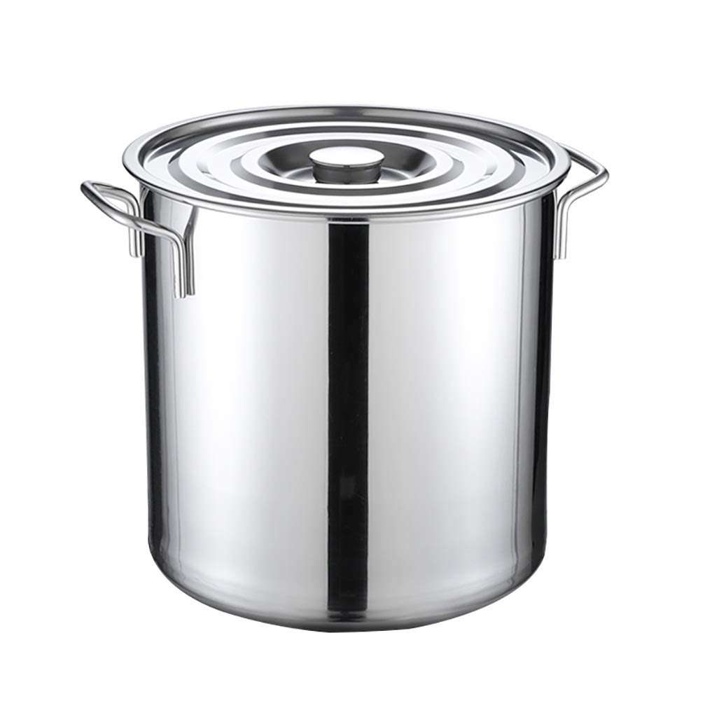 MYUYEE Stainless Steel Stock Pot With Lid, 30L Capacity, Durable Cooking Pot For Soups, Stews, And Broths, Suitable For Home And Restaurant Use (40 * 40Cm(45L))