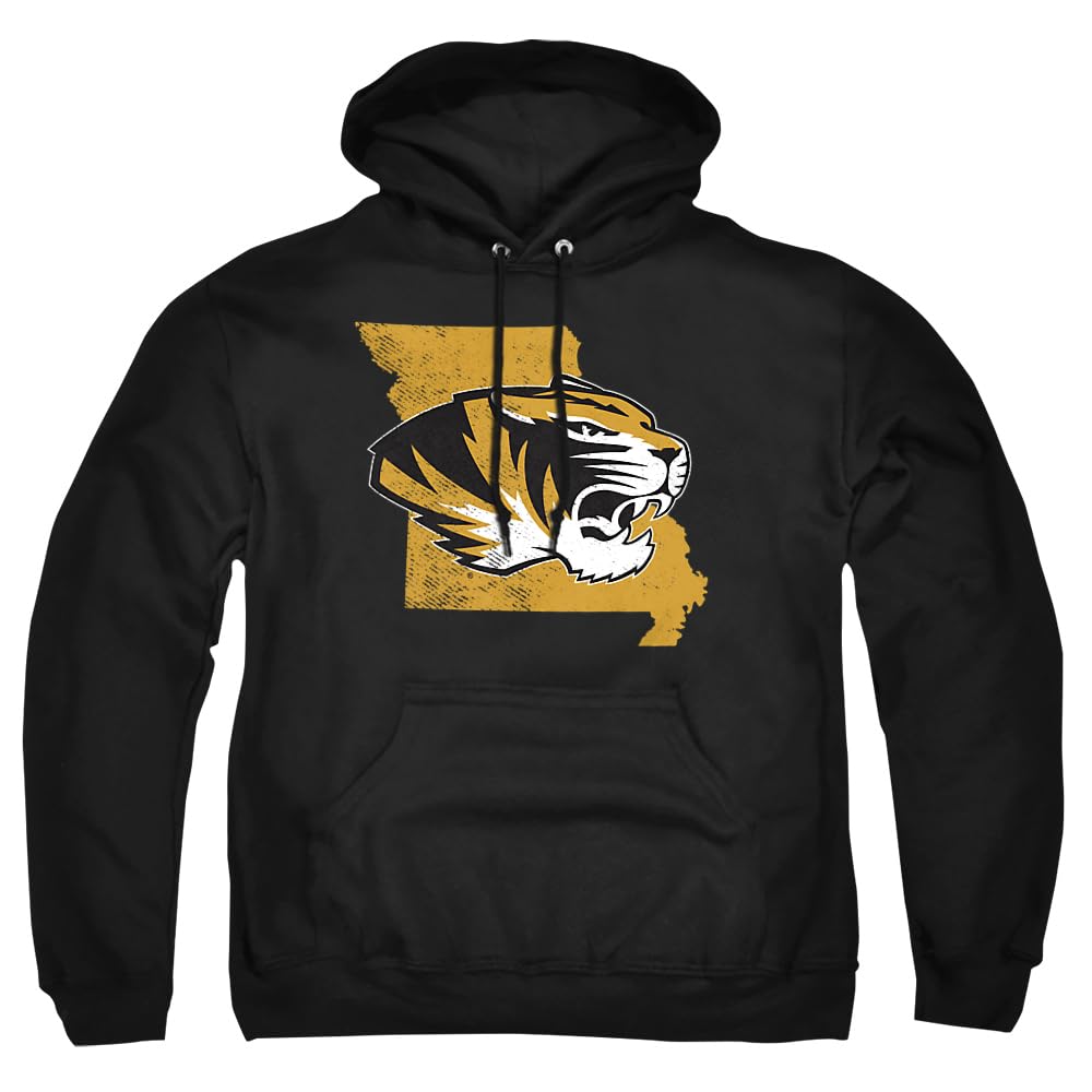 University of Missouri Mizzou Official State Unisex Adult Pull-Over Hoodie,Black, Large