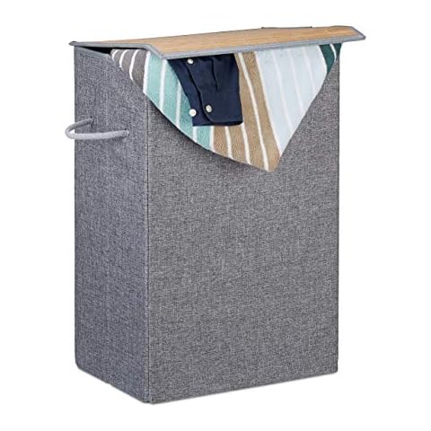 Relaxdays Cesto Ropa Sucia Rectangular con Tapa Cover