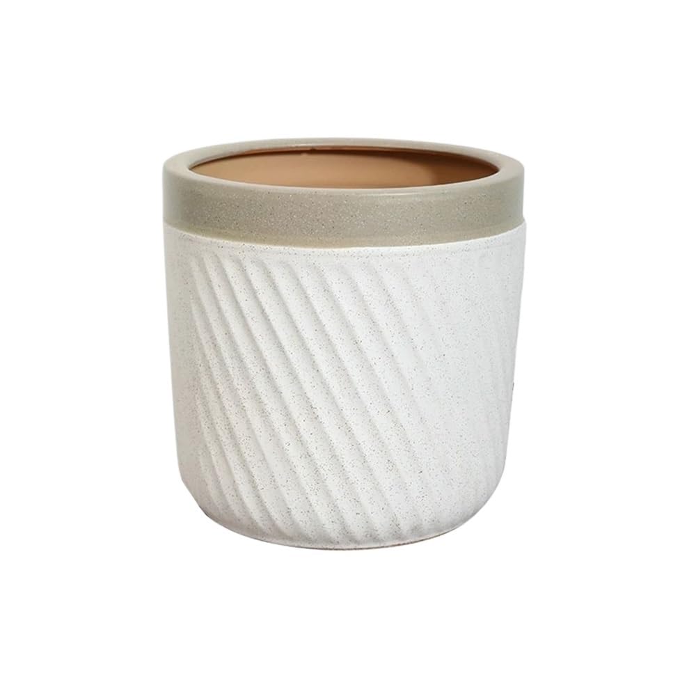 Okrągłe, stojące doniczki z twill do użytku wewnątrz i na zewnątrz, duża ceramiczna doniczka z otworem odpływowym, do domu, na taras, do ogrodu