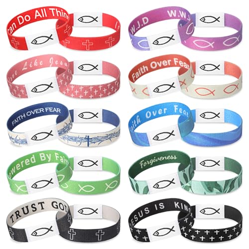 10 Pcs Bible Verse Bracelets with NFC Function for Women Men Adult Teens Wristband Christian Jesus Gift