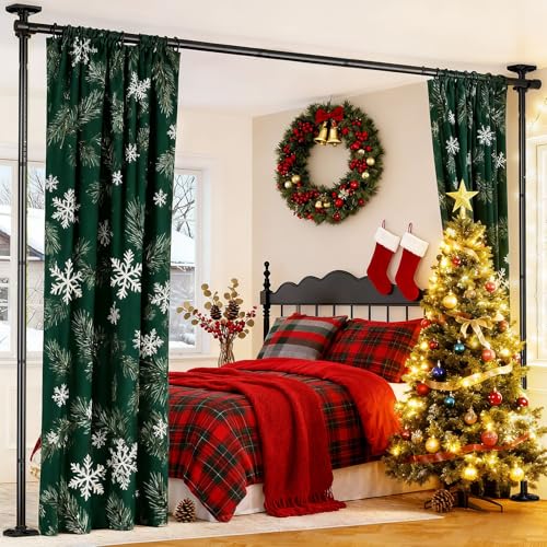 Yeabett Raumteiler-Stange – Raumtrennsystem ohne Bohren 122-305 cm (H) × 70-177 cm (B) verstellbar, robuste freistehende Raumteilwand zur...