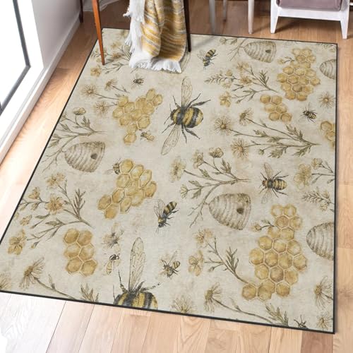 Tapete decorativo rectangular 3'x5' antideslizante lavable miniatura 2