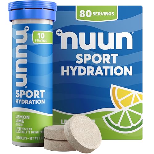 Nuun Sport: Electrolyte Drink Tablets, Lemon Lime, 10 Count (Pack of 8)