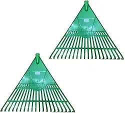 Rastelo Plástico em Formato Triangular para Jardim, Verde, 2 Unidades