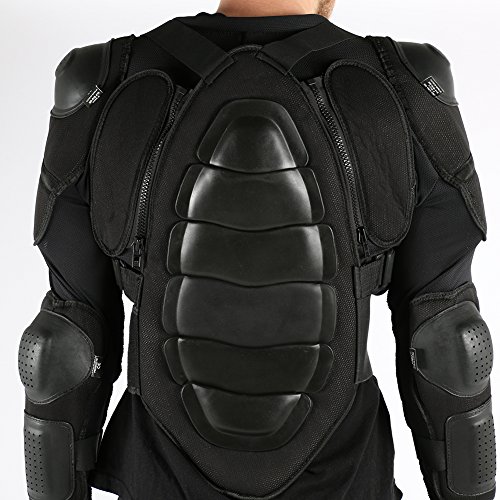 Texpeed hombre MX Moto Enduro Body Armour y protector de espalda, hombre, MX Motorbike Enduro Body, negro, 2 XL
