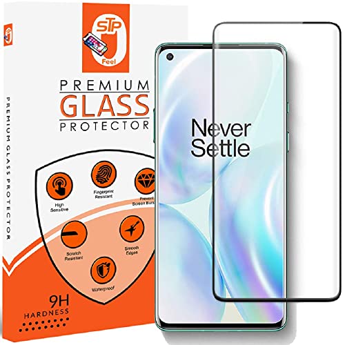 Image of STP FEEL Advanced Fulll Glue Tempered Glass Protector For Oneplus 8 Pro | Full Glue Edge to Edge Full Glue Screen Protector Guard Protector, Pack of 1