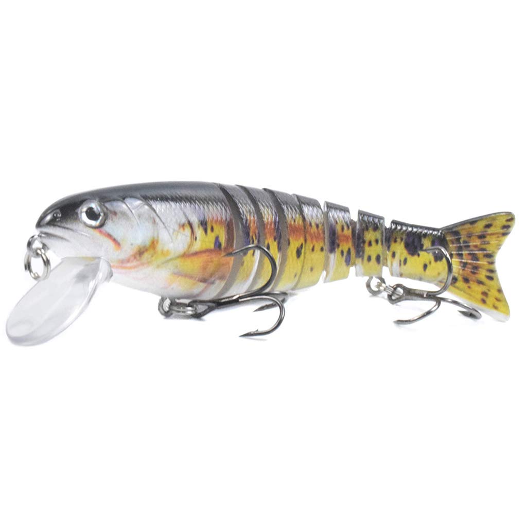 Juego de cebos de pesca con cuchara para trucha, lubina, salmón, 4.3 pulgadas, multiarticulados, cebos de pesca lentos y duros