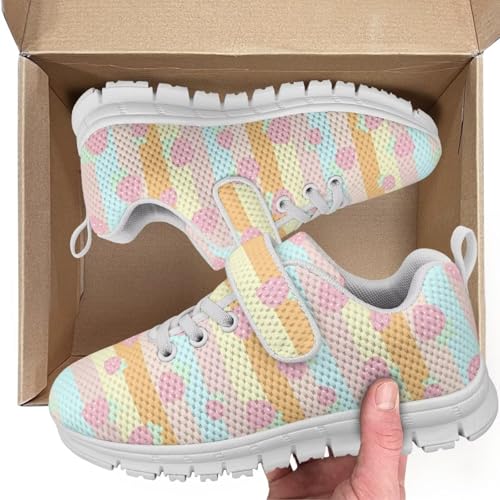 Little Kid Boys Girls Tennis Shoes Kids Slip on Running Sneakers Wide Casual Barefoot Shoes Cute Strawberry Pattern2
