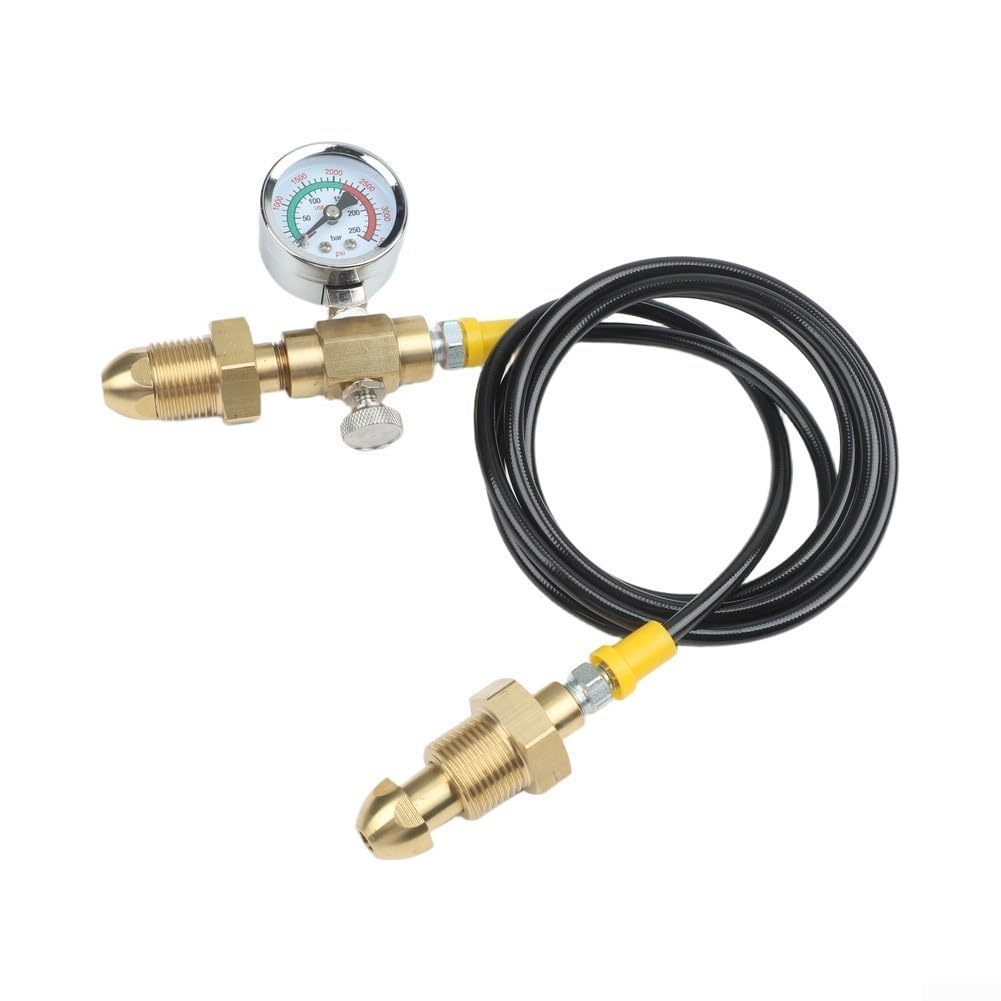 Manguera de recambio de cilindro de argón BS 341 No 3 G5/8 RH adaptador para estación de llenado del Reino Unido, acero inoxidable de alta presión para tubo de transferencia trenzado para soldadura de