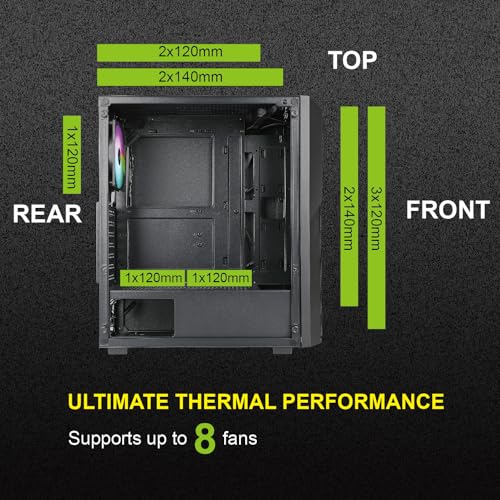 Gabinete para PC AZZA CSAZ-370 Forest/Gaming/Mid-Tower/ATX con panel de vidrio templado miniatura 5