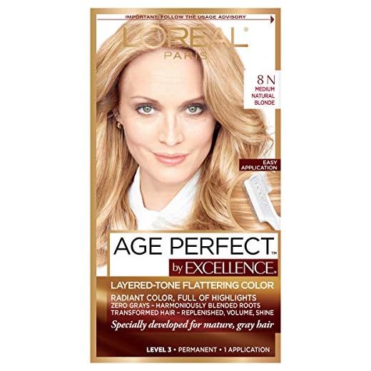 L'Oreal Paris Excellence Age Perfect Layered Tone Flattering Color, 8N Medium Natural Blonde Set (Packaging May Vary)