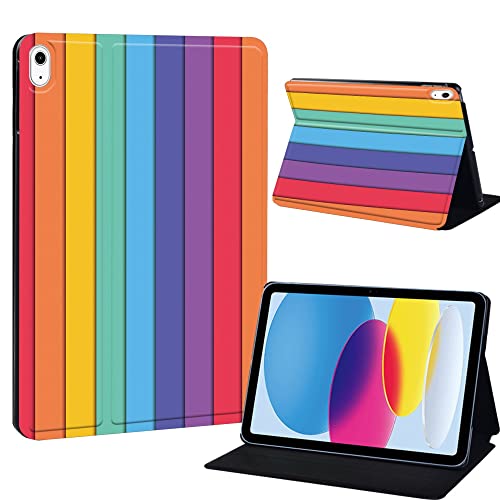 Printed Tablet Case for iPad 10th Generation 2022 10.9 Inch, Slim Hard Back 10th Gen Cover iPad Protective Smart Stand Case for iPad 10 Generation 10.9 (color chart)