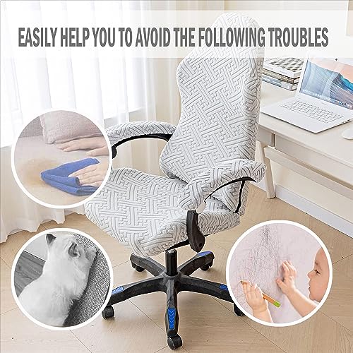 Funda for silla de oficina gaming protector elastico duradero gris 7
