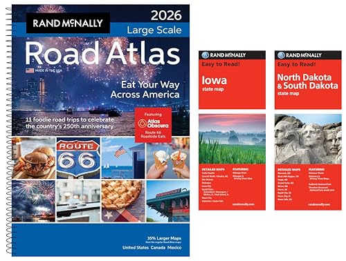 2026 Large Scale Road Atlas with Easy to Read Iowa & Nortrh Dakota/South Dakota State Maps