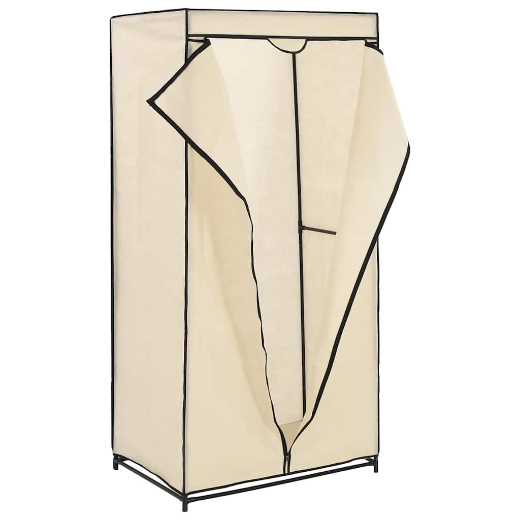Garde-Robe Crème 75x50x160 cm Meuble de Rangement, Armoire Penderie pour Salon, Chambre, Dressing, Bureau