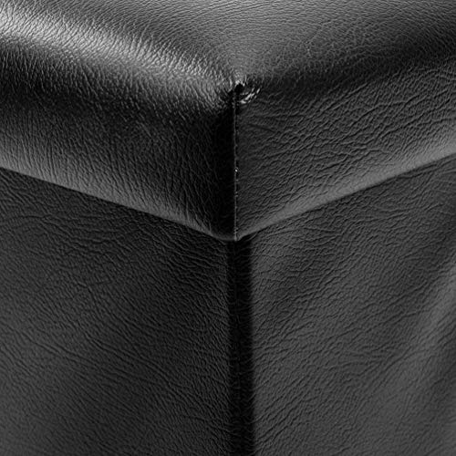 Tabouret repose-pieds avec coffre de rangement imperméable noir - 7