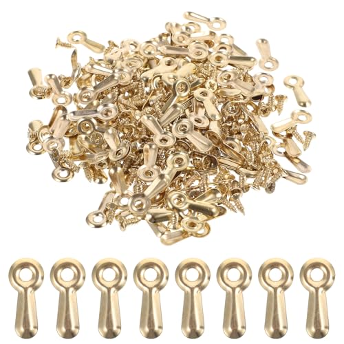MAGICLULU 160 Piezas Cierres Giratorios Metálicos Dorados para Marcos Clips Resistentes con Tornillos para Colgar Cuadros y Fotos Accesorios de Respaldo Duraderos para Manualidades