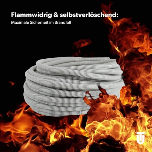 Unitec 404011 Flexrohr, Länge: 10 m, Durchmesser: 20 mm, Klassifizierung: 2221, Farbe: KL: 2223, Material: PVC