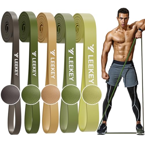 LEEKEY Resistance Bands, Exercise Bands with Handles,Pull Up Assist Bands - Band Set with Door Anchor - Bands for Working Out,Band for Men and Women Fitness Training, Physical Therapy,Home Workouts