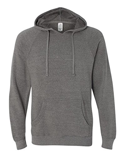 Independent Trading Company Mens Special Blend Raglan Hooded Pullover, Nickel, Medium